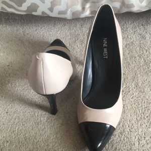 Nude and black heels